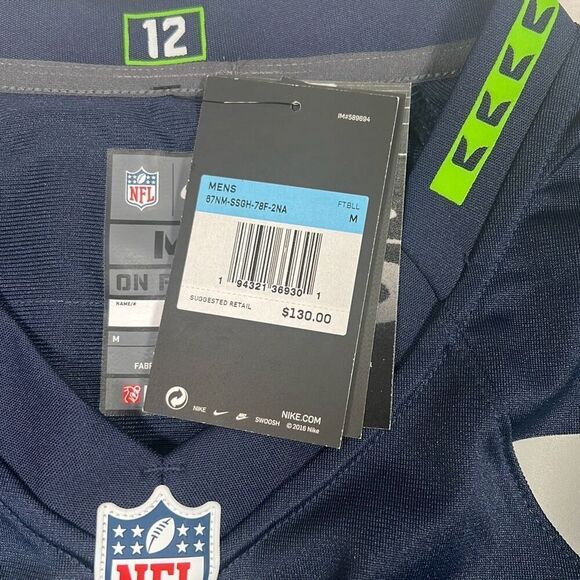 Russell Wilson Nike NFL Seattle Seahawks on the field jersey NWT Men Medium - Picture 5 of 8